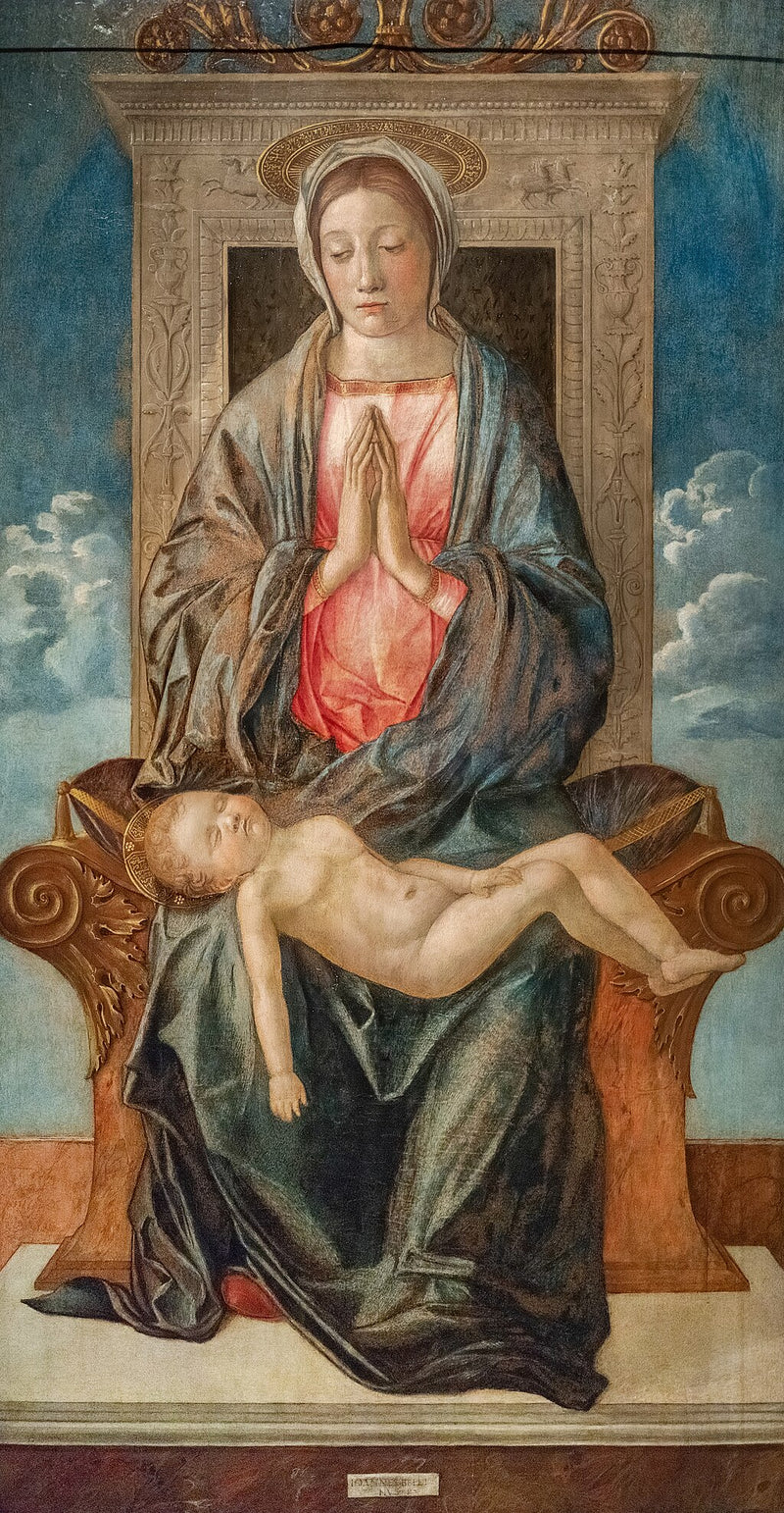La Madone trônant adorant l'Enfant Jésus endormi - Giovanni Bellini