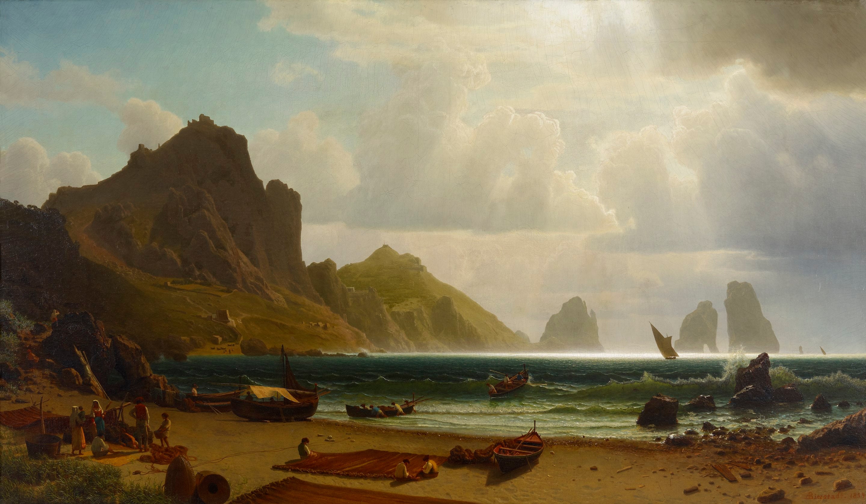 La Marina Piccola, Capri - Albert Bierstadt
