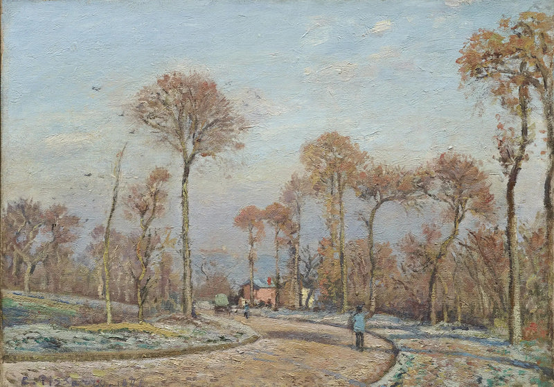 La Route de Versailles, Louveciennes : Gelée matinale - Camille Pissarro