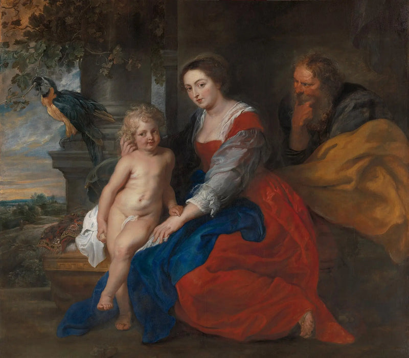 La Sainte Famille avec le perroquet - Peter Paul Rubens