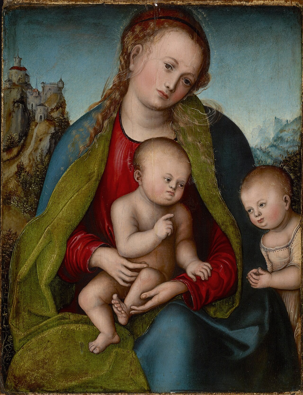 La Vierge à l'Enfant adorée par saint Jean-Baptiste enfant - Lucas Cranach the Elder