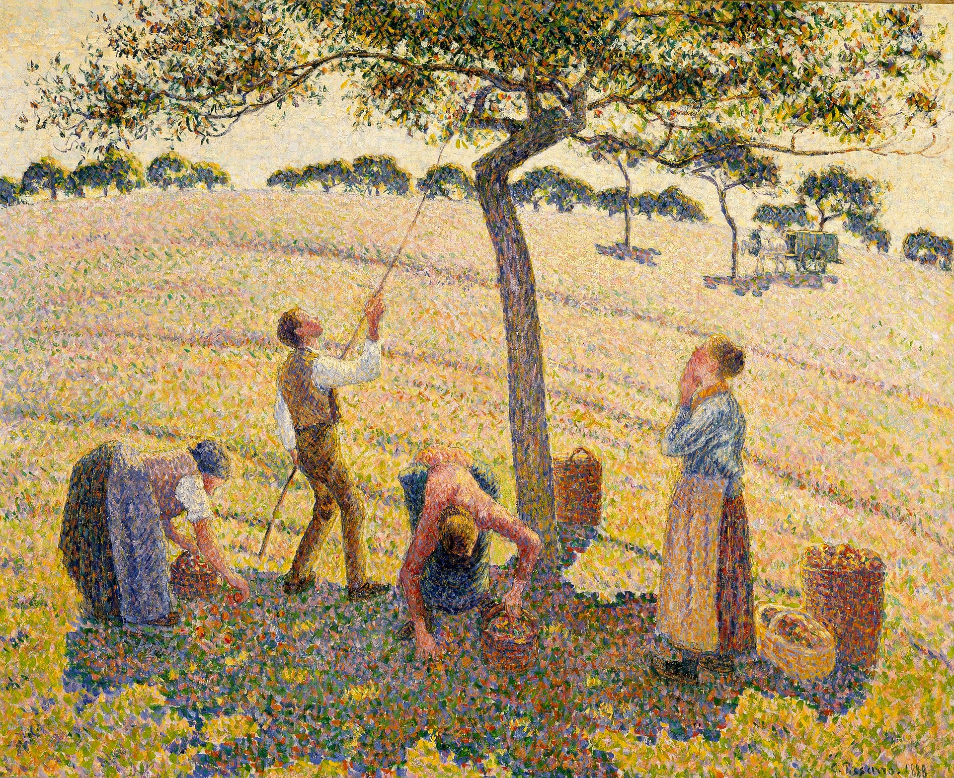 Reproduction du tableau « La récolte des pommes à Éragny - Camille Pissarro » par Alpha Reproduction en peinture à l’huile
