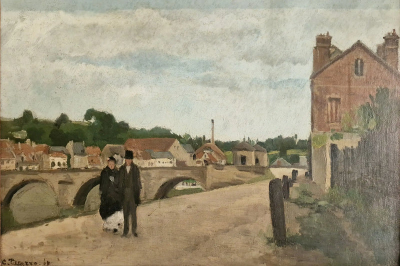 Le Chemin de l'Écluse et le pont de Pontoise - Camille Pissarro