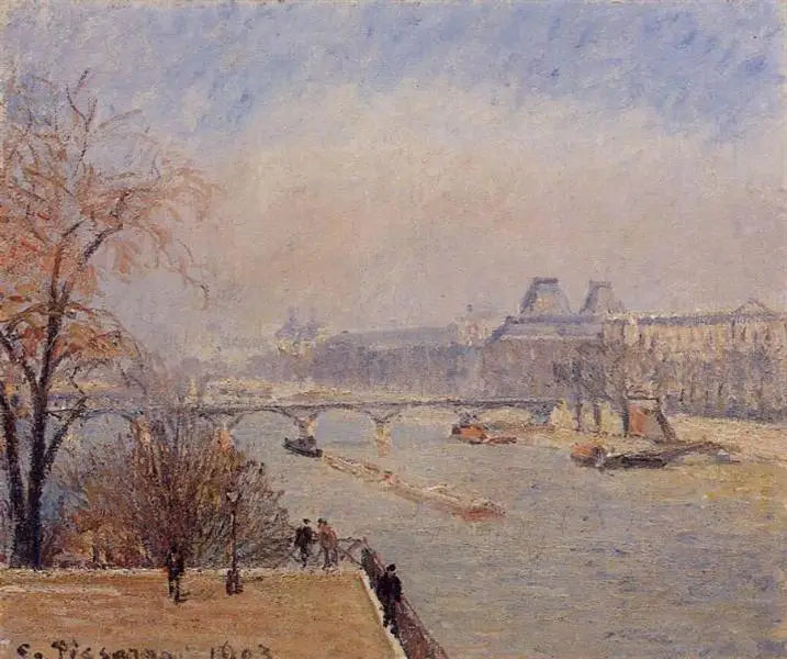 Le Louvre, matin, brume de mars - Camille Pissarro