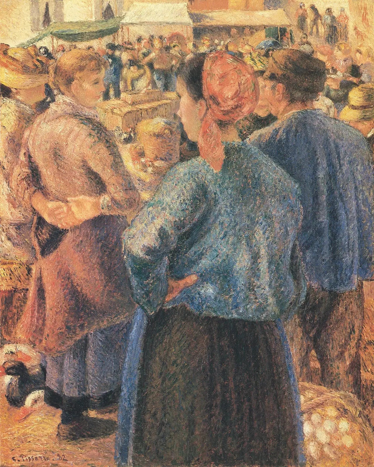 Reproduction du tableau « Le Marché à la volaille, Pontoise - Camille Pissarro » par Alpha Reproduction en peinture à l’huile