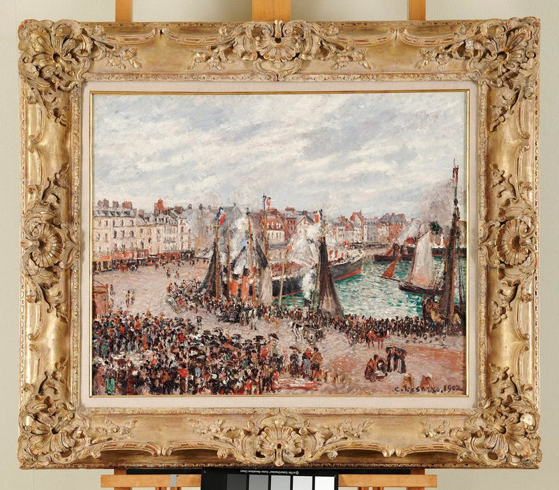 Le Marché aux poissons, Dieppe, temps gris, matin - Camille Pissarro