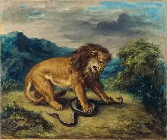 Le lion et le serpent - Eugène Delacroix