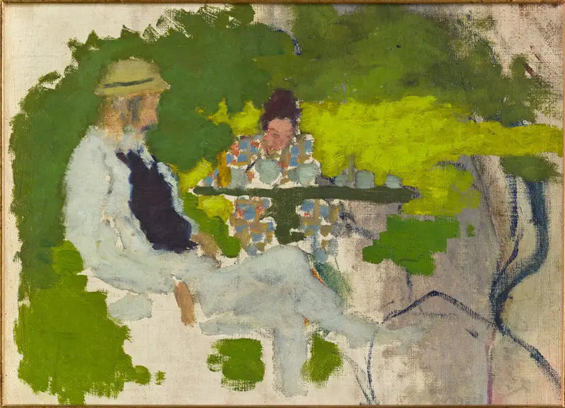 Le père et la sœur de l'artiste dans le jardin de Grand-Lemps - Pierre Bonnard