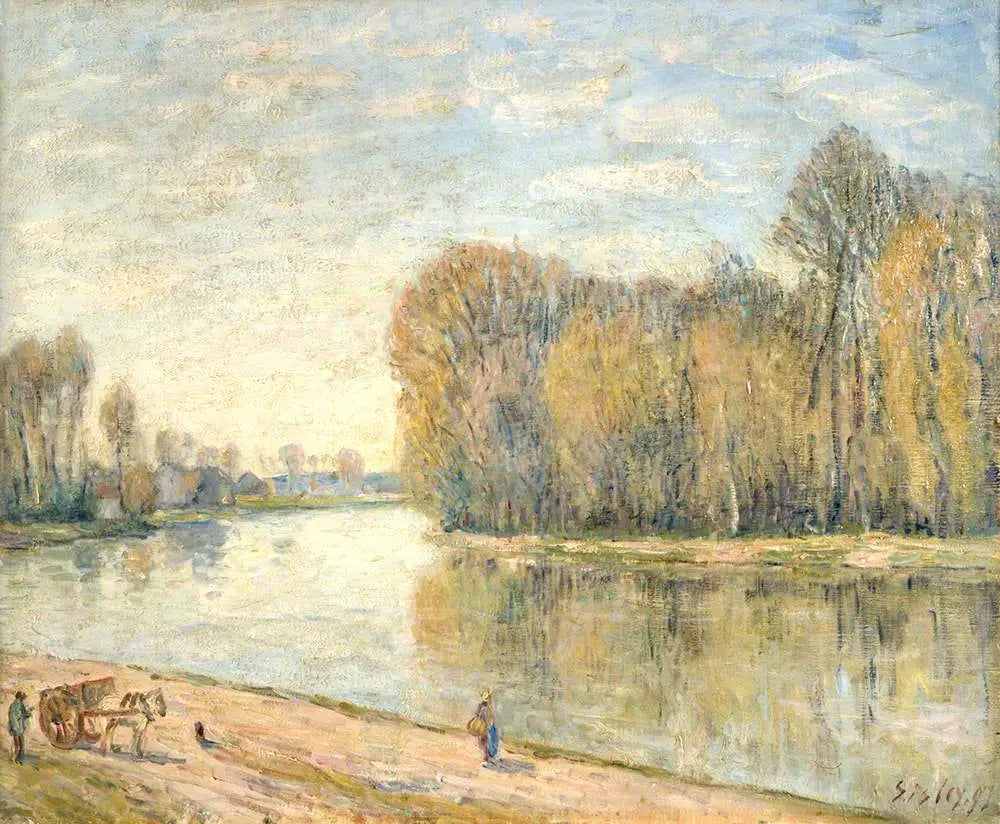 Reproduction du tableau « Les Bords du Loing - Alfred Sisley » par Alpha Reproduction en peinture à l’huile