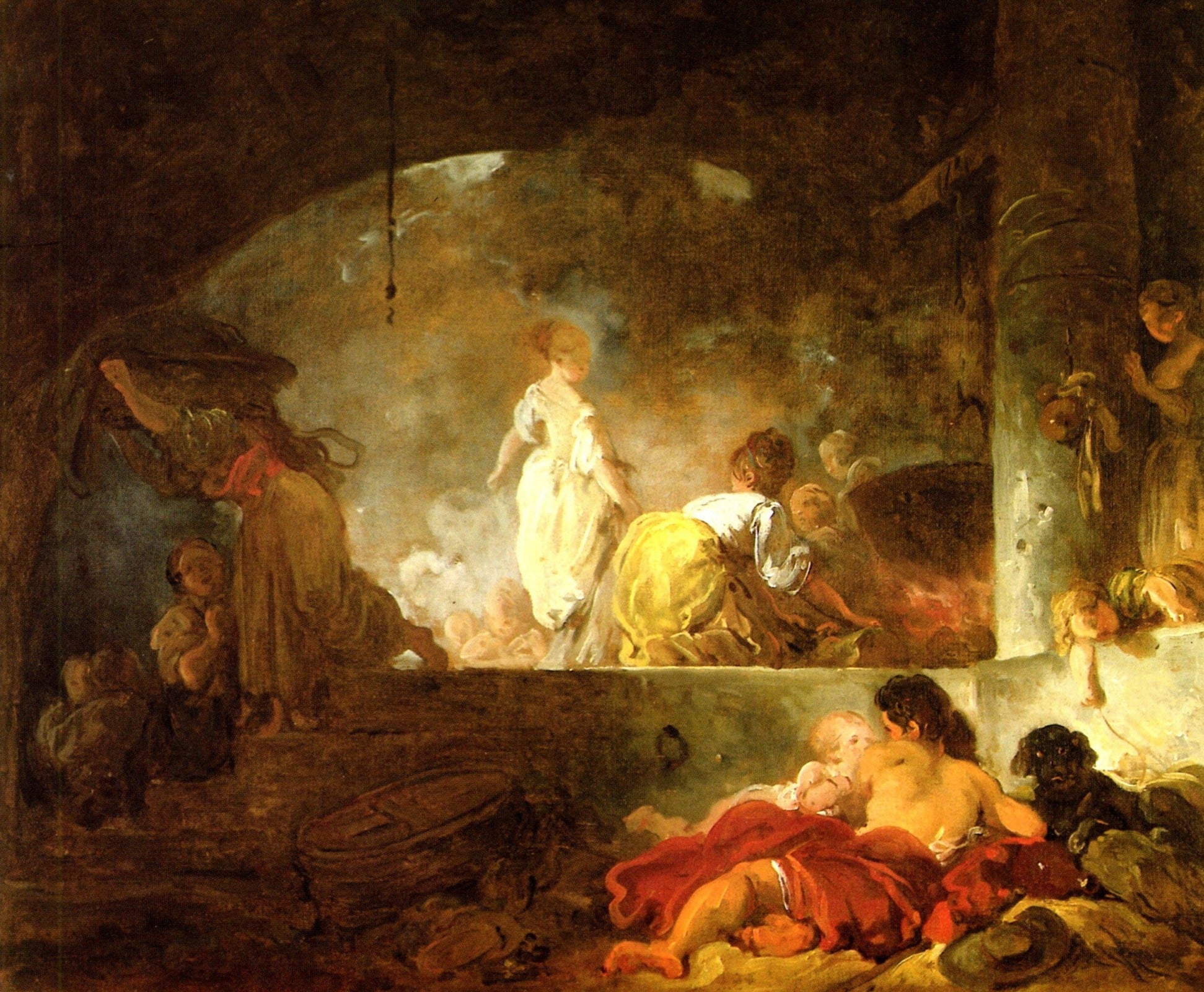 Les blanchisseuses - Jean-Honoré Fragonard