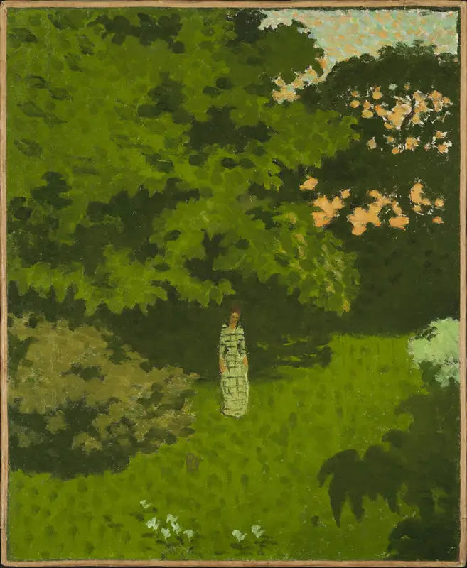 Mme Claude Terrasse dans le jardin du Clos au Grand-Lemps - Pierre Bonnard