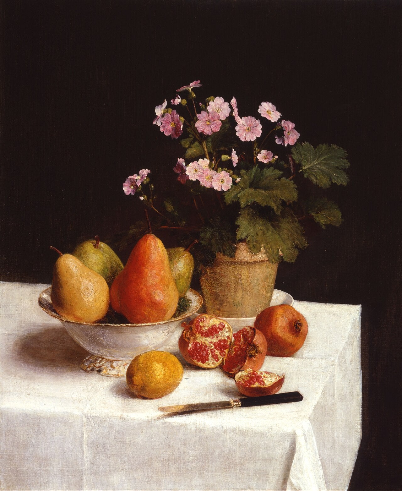 Nature morte (primevères, poires et grenades) - Henri Fantin-Latour