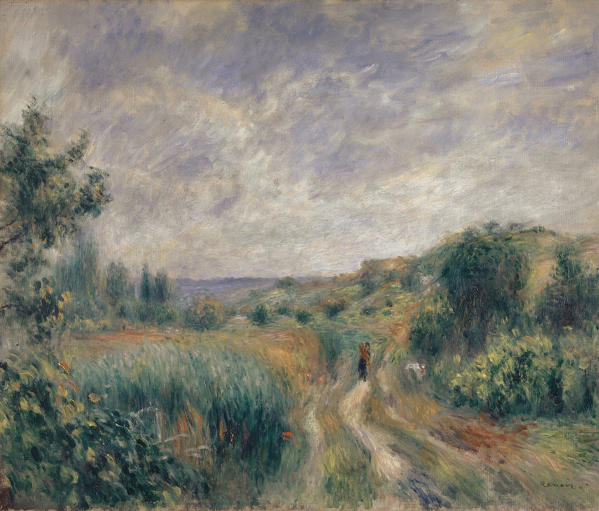 Reproduction du tableau « Paysage aux environs d'Essoyes - Pierre-Auguste Renoir » par Alpha Reproduction en peinture à l’huile