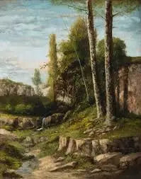 Paysage avec des arbres jumeaux - Gustave Courbet