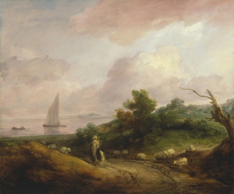 Paysage côtier avec un berger et son troupeau - Thomas Gainsborough