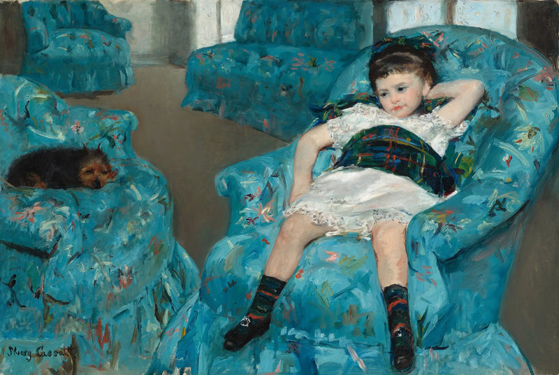 Petite Fille dans un fauteuil bleu - Mary Cassatt
