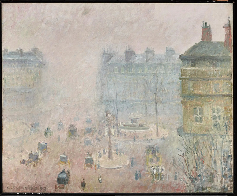 Place du Théâtre-Français et Avenue de l'Opéra, Brouillard - Camille Pissarro