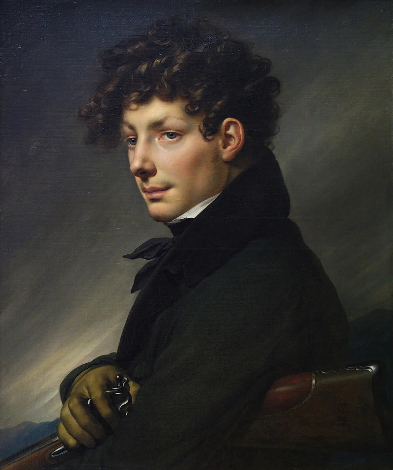 Portrait de jeune homme en chasseur - Anne-Louis Girodet