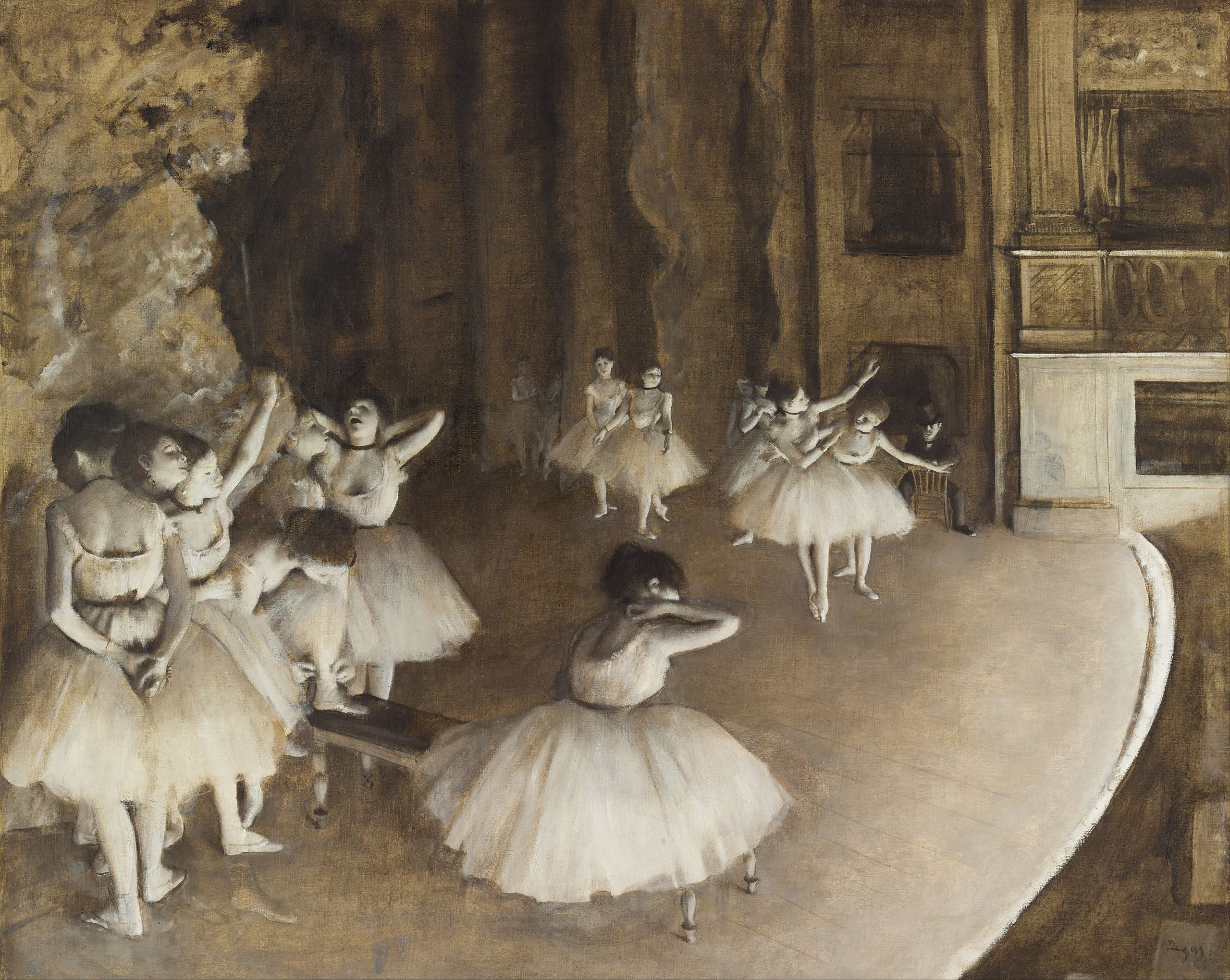 Répétition d'un ballet sur scène - Edgar Degas