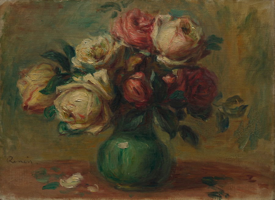 Reproduction du tableau « Roses dans un vase - Pierre-Auguste Renoir » par Alpha Reproduction en peinture à l’huile