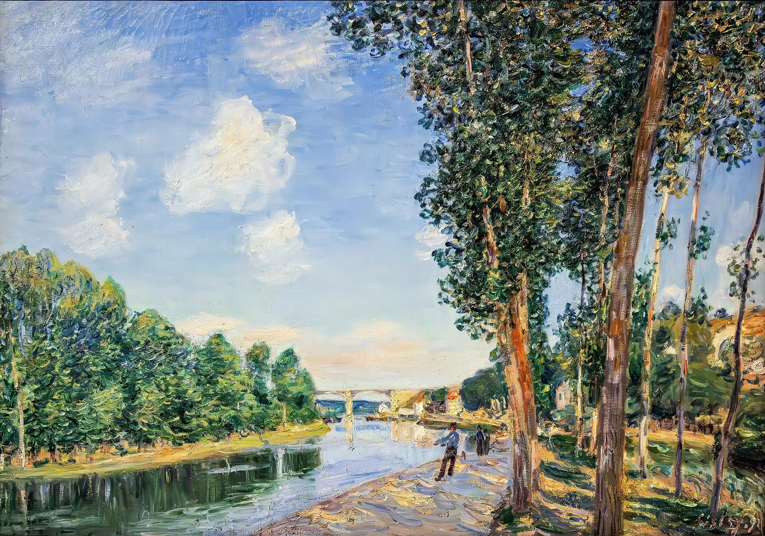 Reproduction du tableau « Saint-Mammès, soleil de juin - Alfred Sisley » par Alpha Reproduction en peinture à l’huile