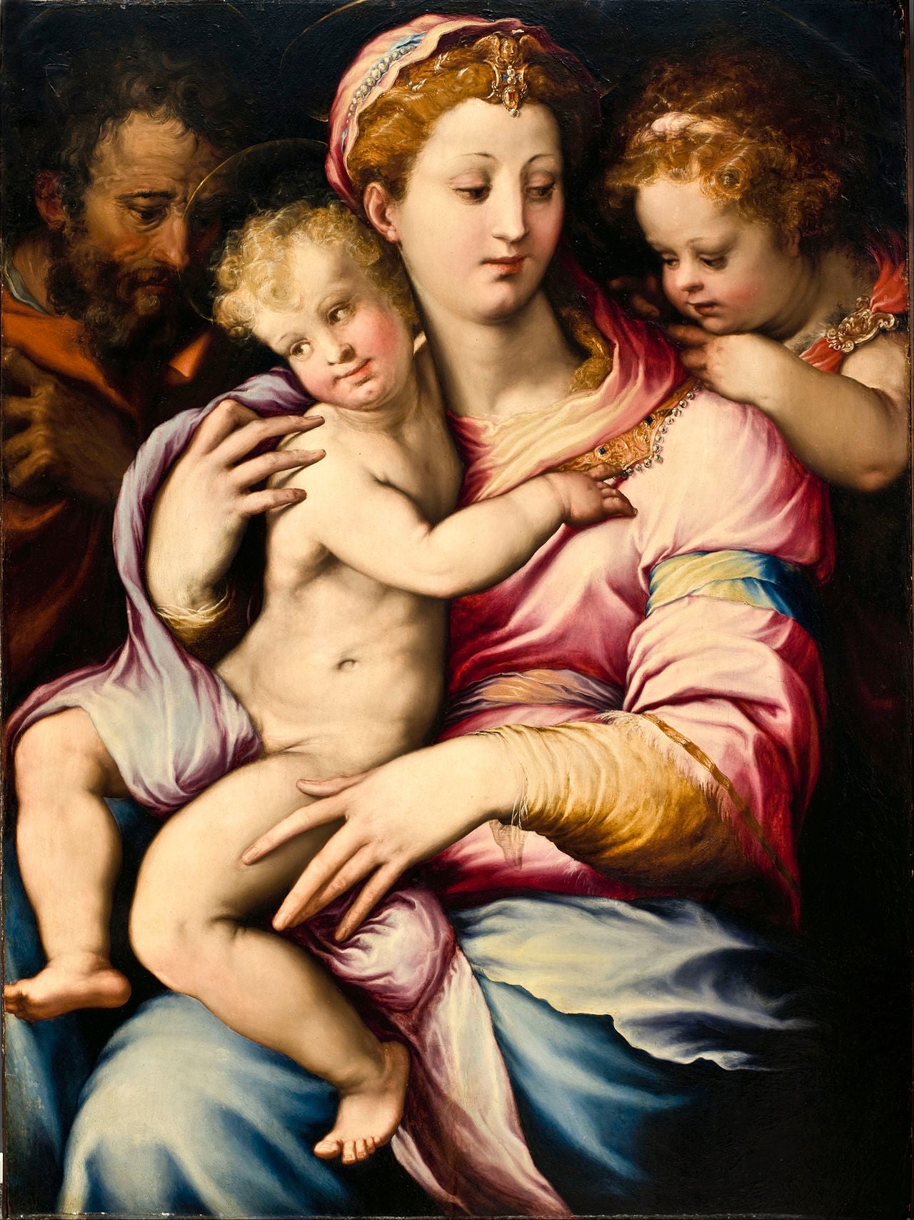 Sainte Famille avec saint Jean Baptiste - Francesco Salviati