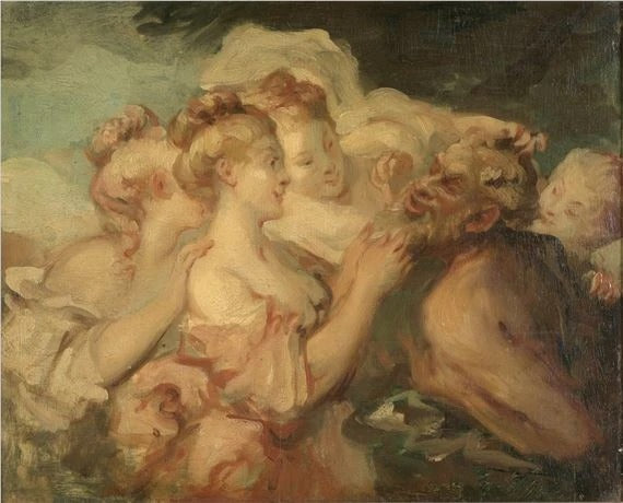 Satyre et bacchantes - Jean-Honoré Fragonard