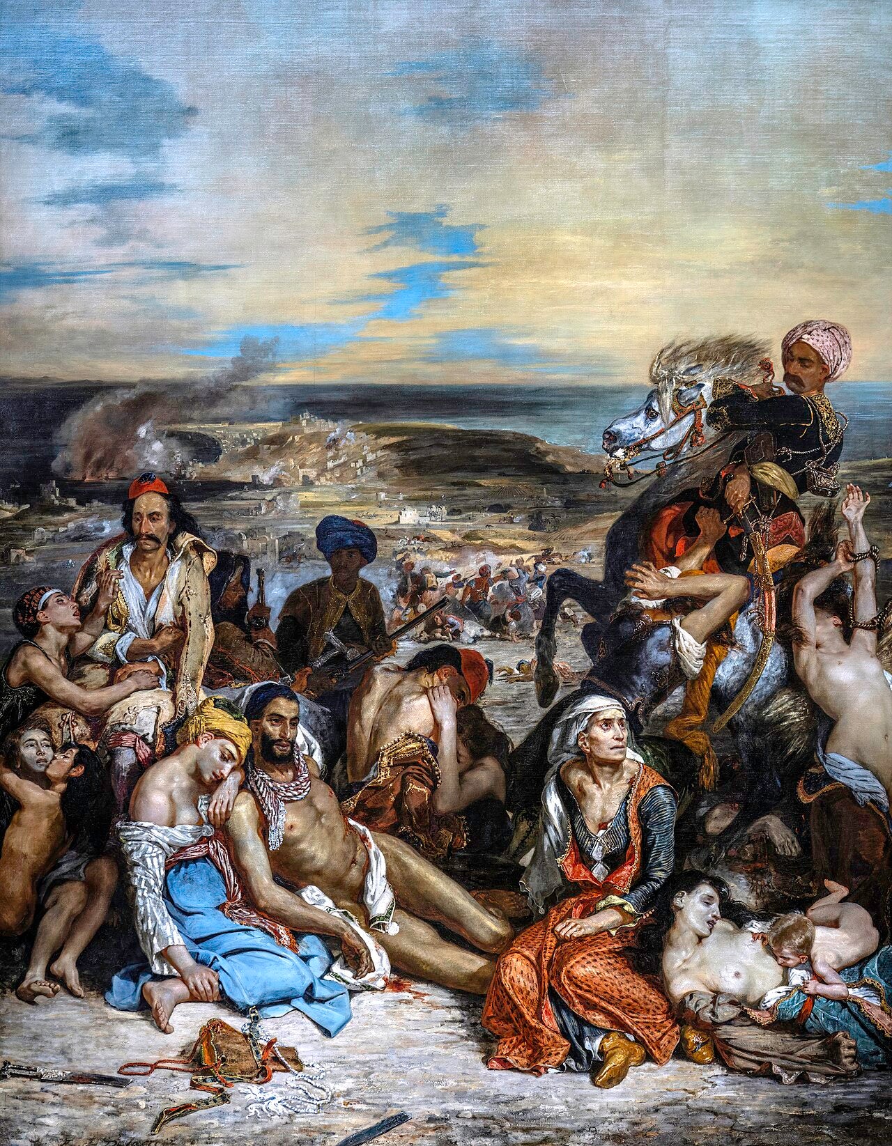 Reproduction du tableau « Scènes des massacres de Scio - Eugène Delacroix » par Alpha Reproduction en peinture à l’huile