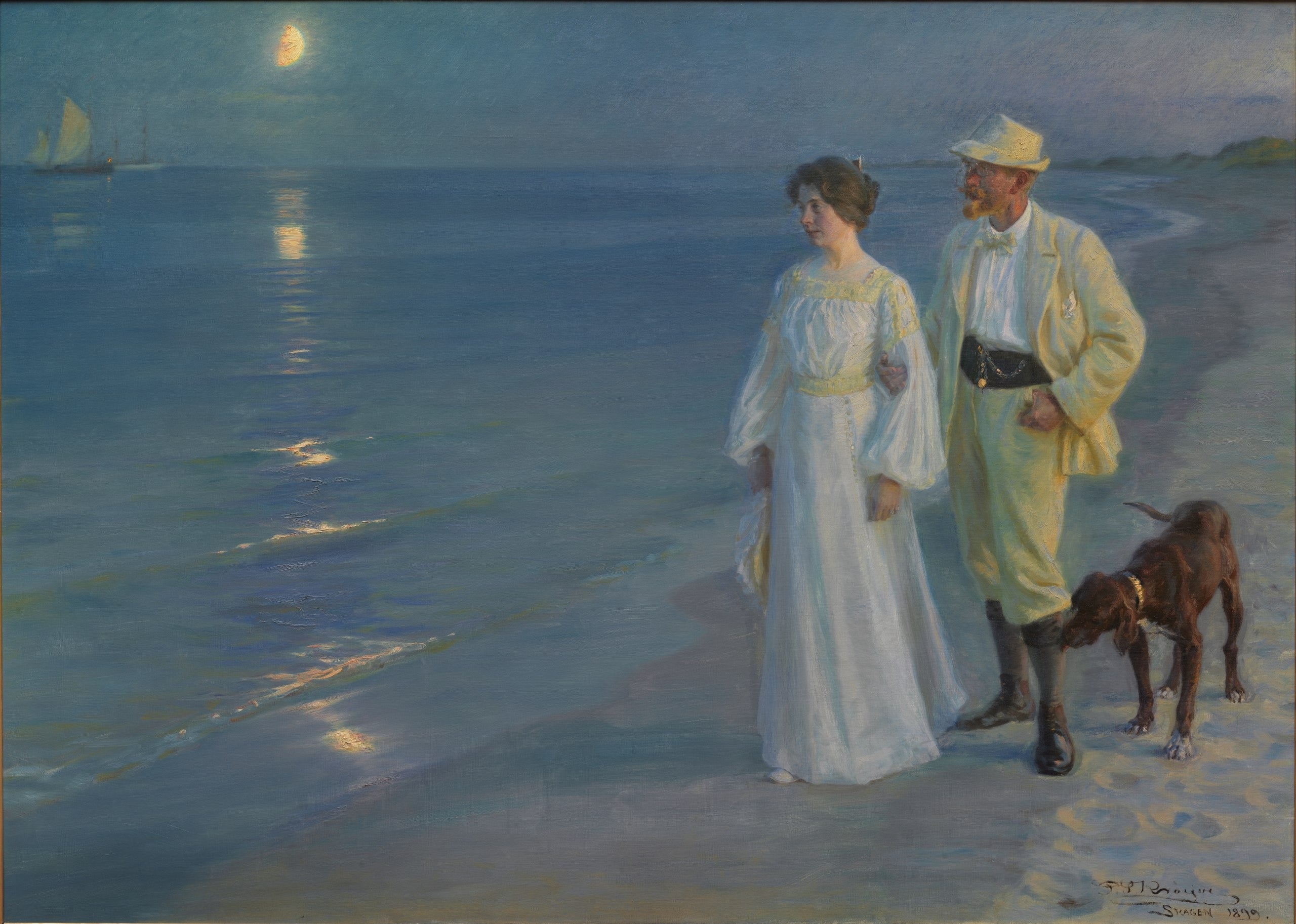 Soir d'été sur la plage de Skagen – l'artiste et sa femme - Peder Severin Krøyer