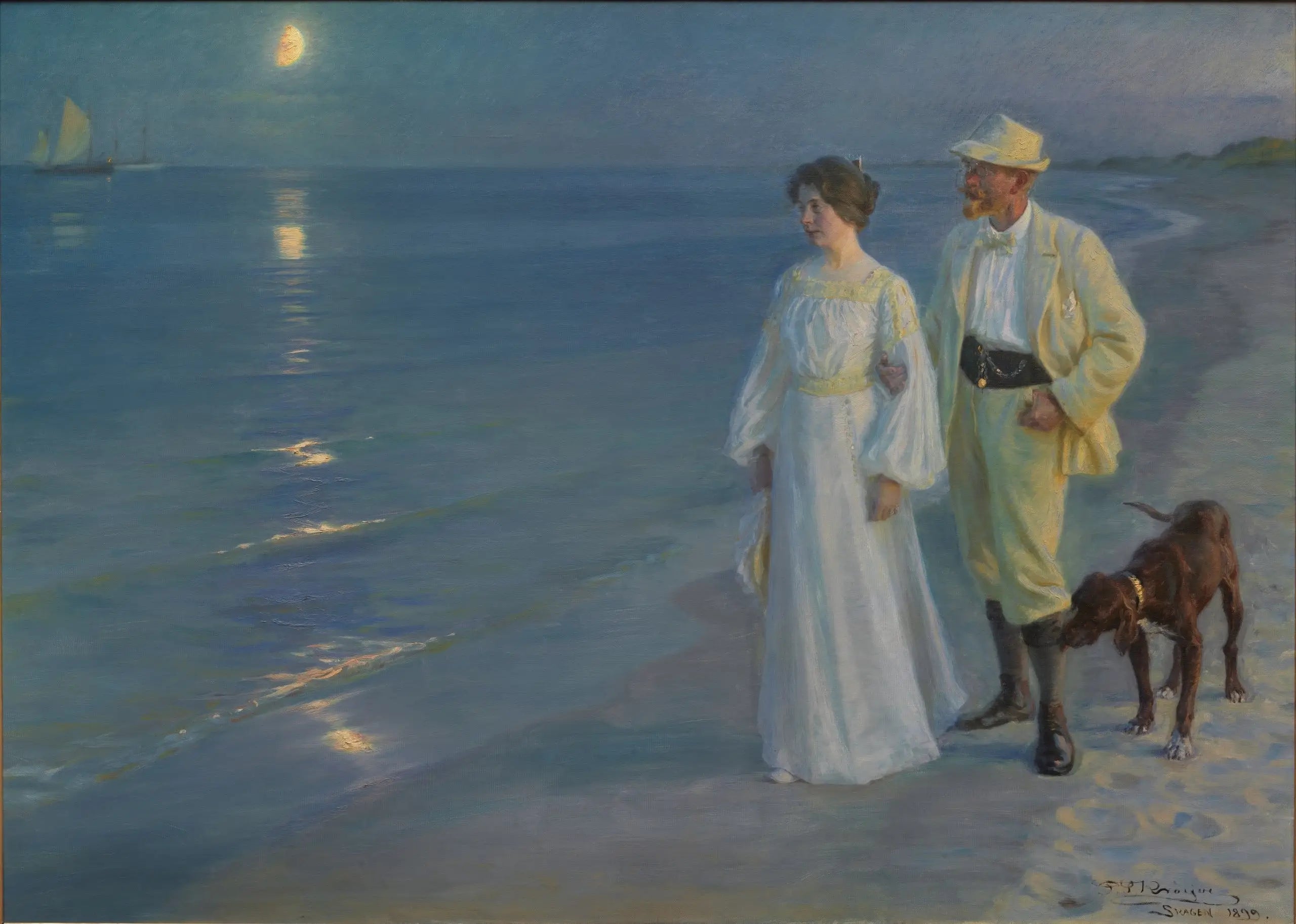 Soir d’été sur la plage de Skagen – l’artiste et sa femme - Peder Severin Krøyer - Alpha Reproduction