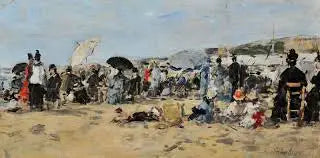 Sur la plage de Trouville - Eugène Boudin