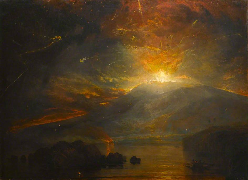 Reproduction du tableau « The Eruption of the Soufrière Mountains in the Island of St Vincent, 30 April 1812 - J. M. W. Turner » par Alpha Reproduction en peinture à l’huile