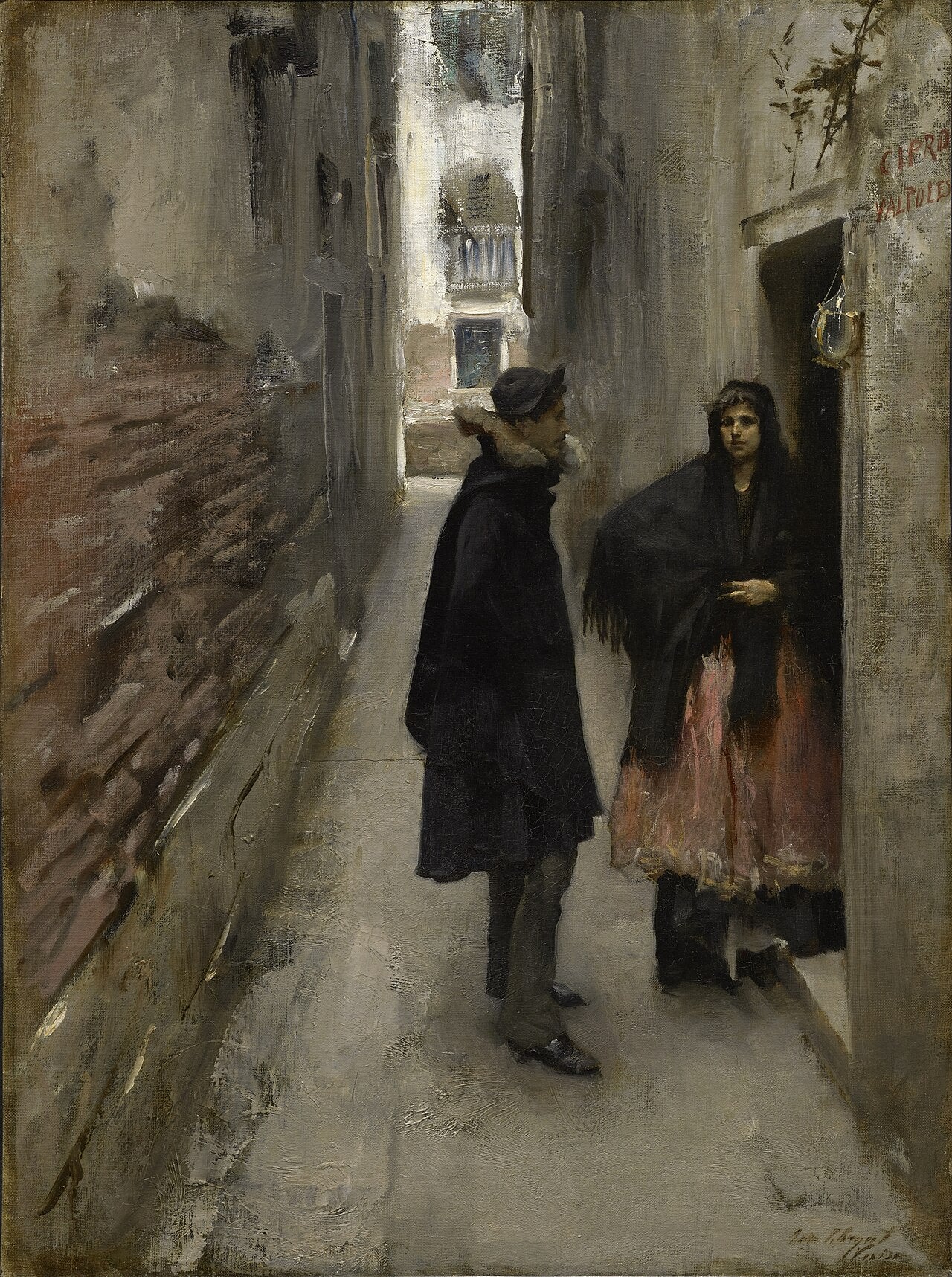 Reproduction du tableau « Une rue à Venise - John Singer Sargent » par Alpha Reproduction en peinture à l’huile