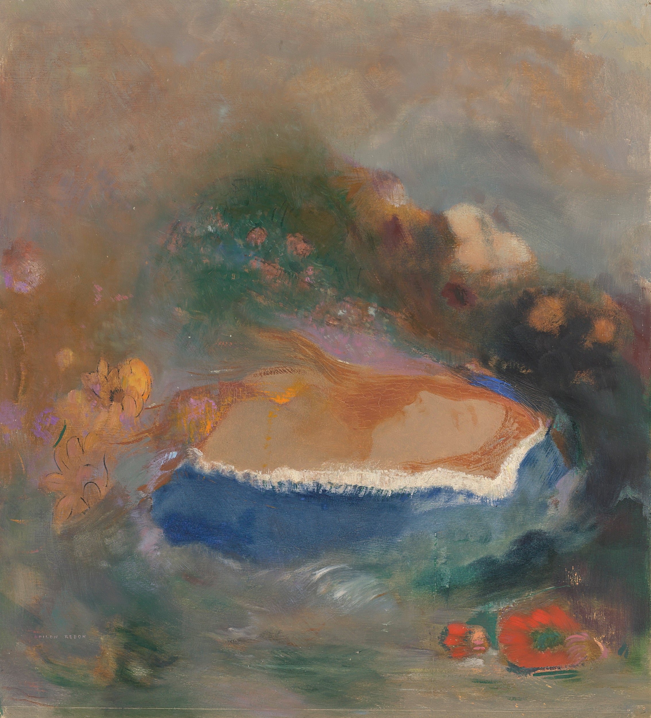 Ophélie, la cape bleue sur les eaux - Odilon Redon