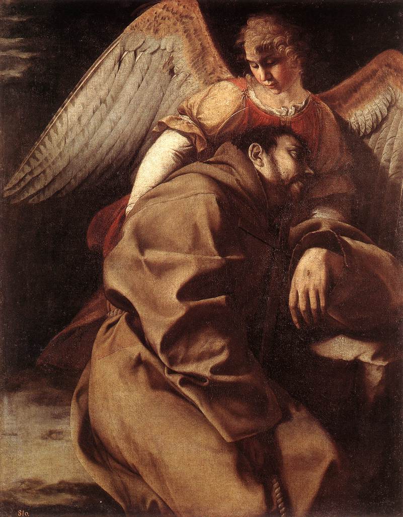 Saint François soutenu par un ange - Orazio Gentileschi