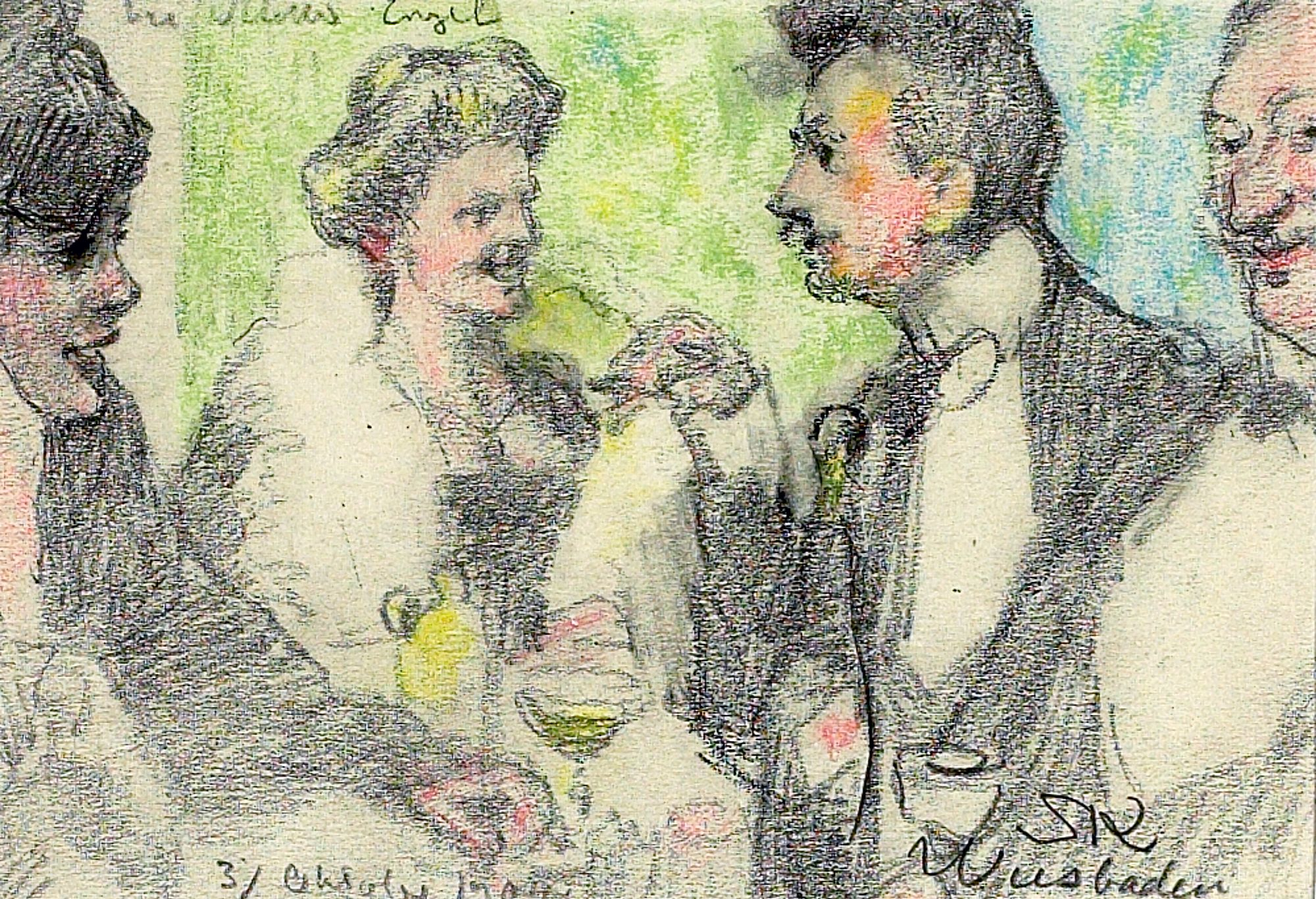 Dîner à Wiesbaden, Allemagne. - Peder Severin Krøyer