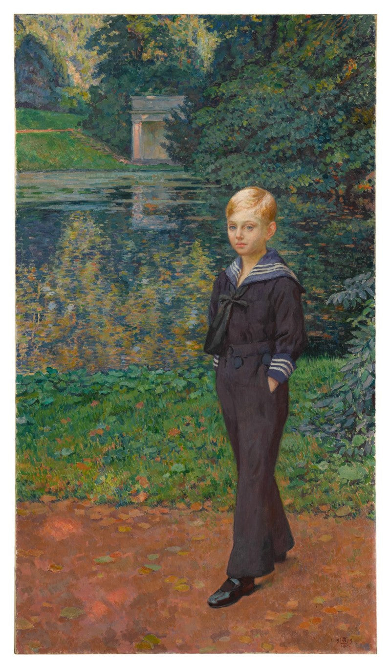 Portrait de Claude Stevens en marin, au jardin - Théo van Rysselberghe