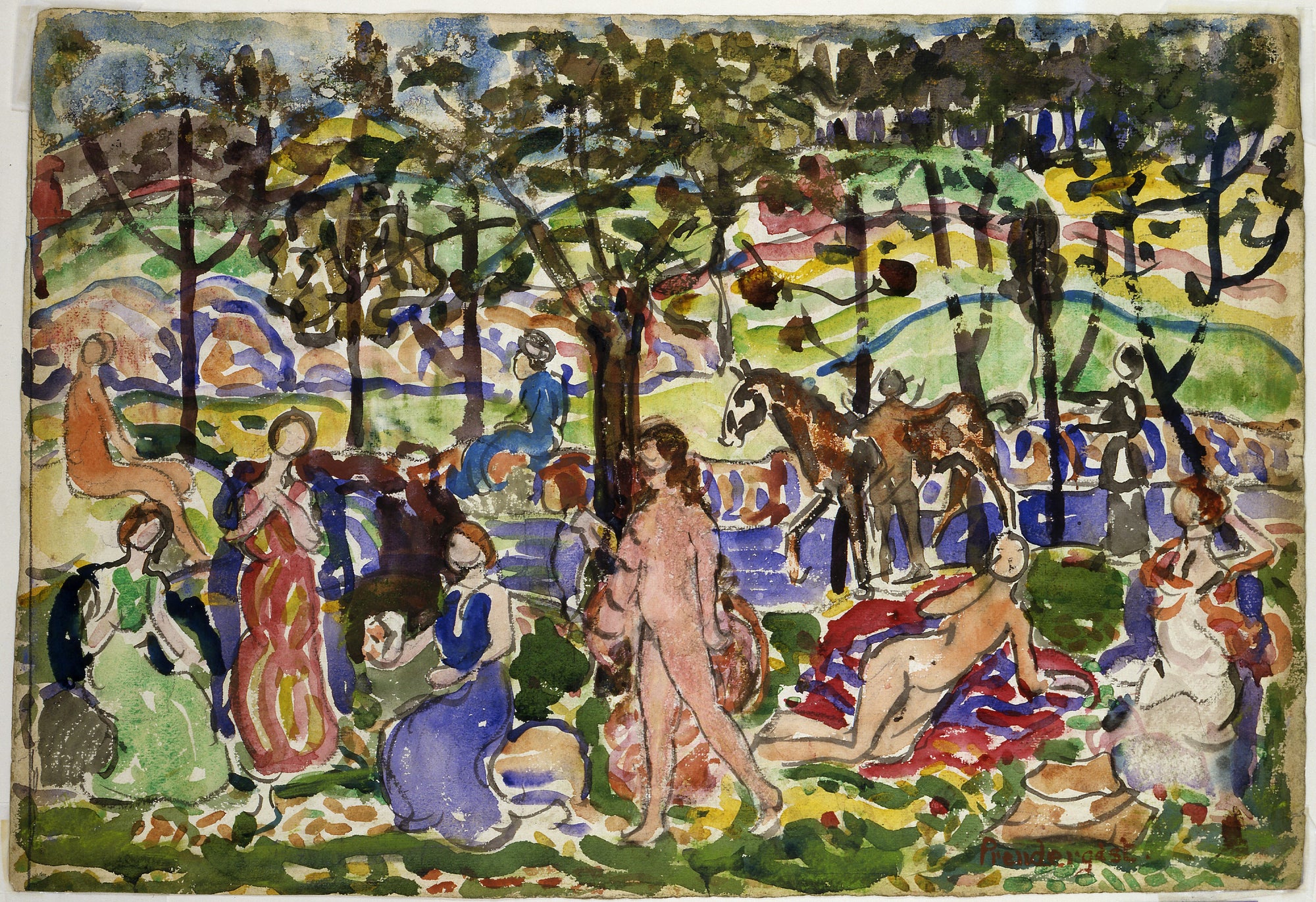 Scène de parc - Maurice Prendergast