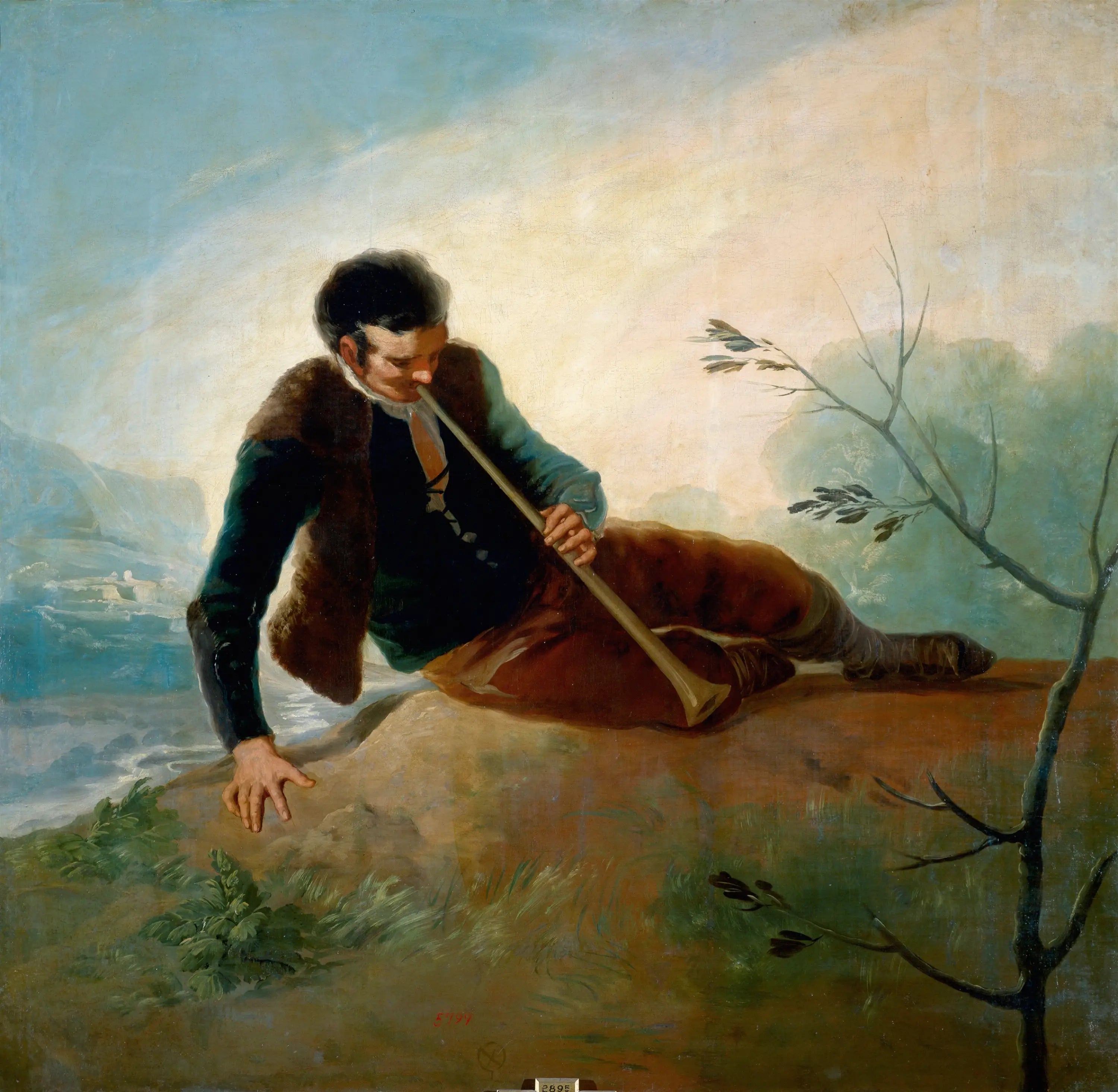 Reproduction du tableau « Pasteur touchant la dulzaina - Francisco de Goya » par Alpha Reproduction en peinture à l’huile