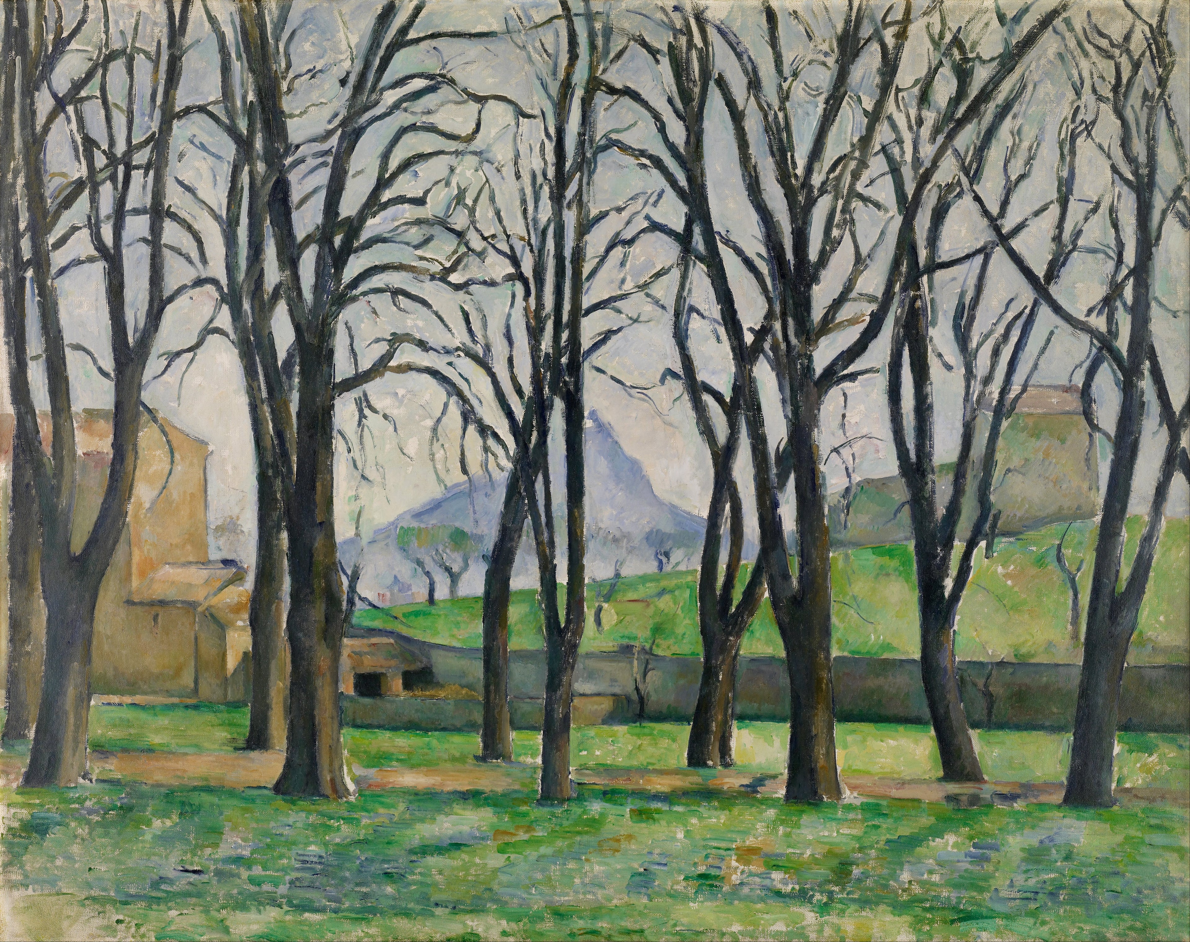 Reproduction du tableau « Les Marronniers du Jas de Bouffan en hiver - Paul Cézanne » par Alpha Reproduction en peinture à l’huile
