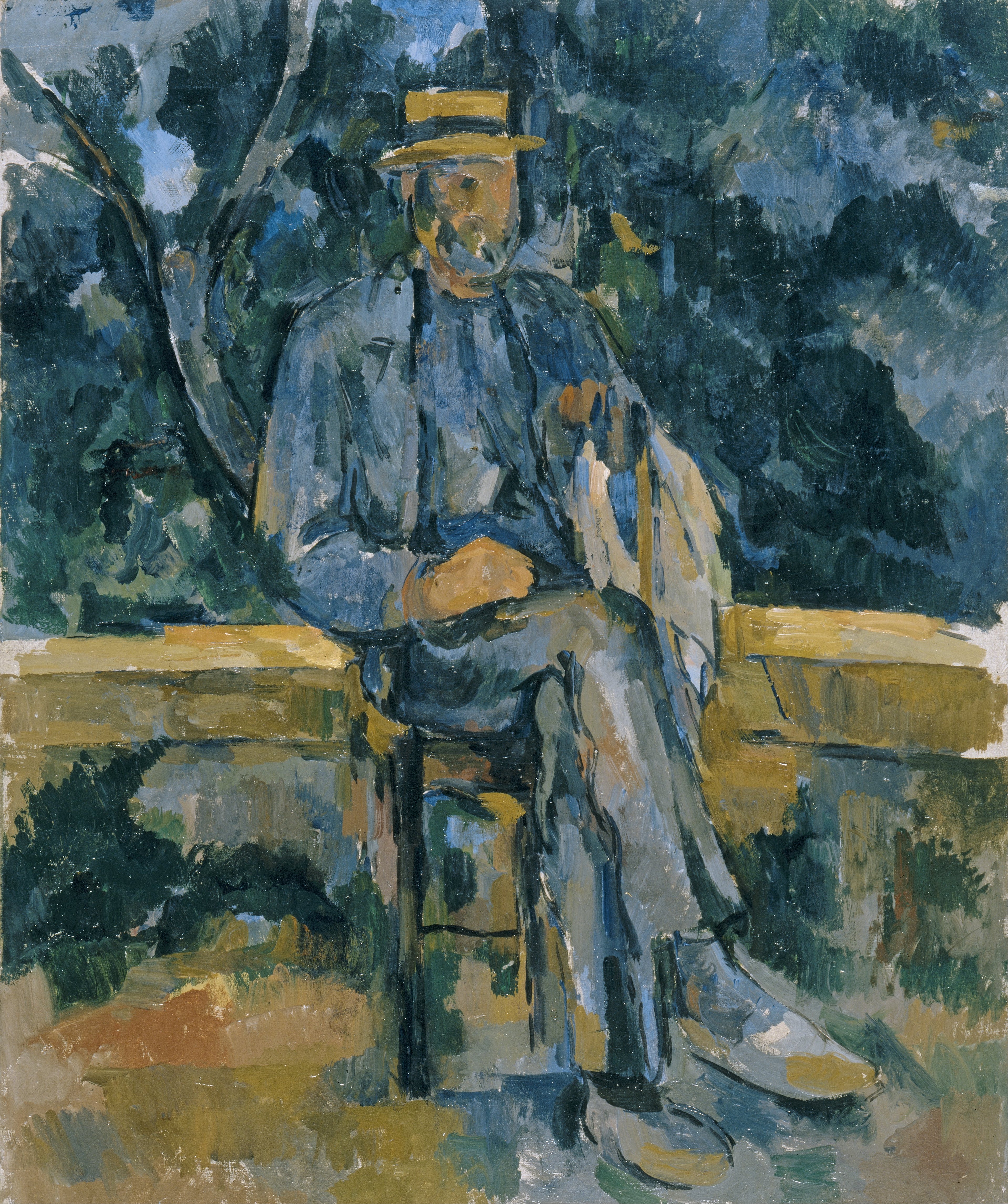 Reproduction du tableau « Homme  assis - Paul Cézanne » par Alpha Reproduction en peinture à l’huile