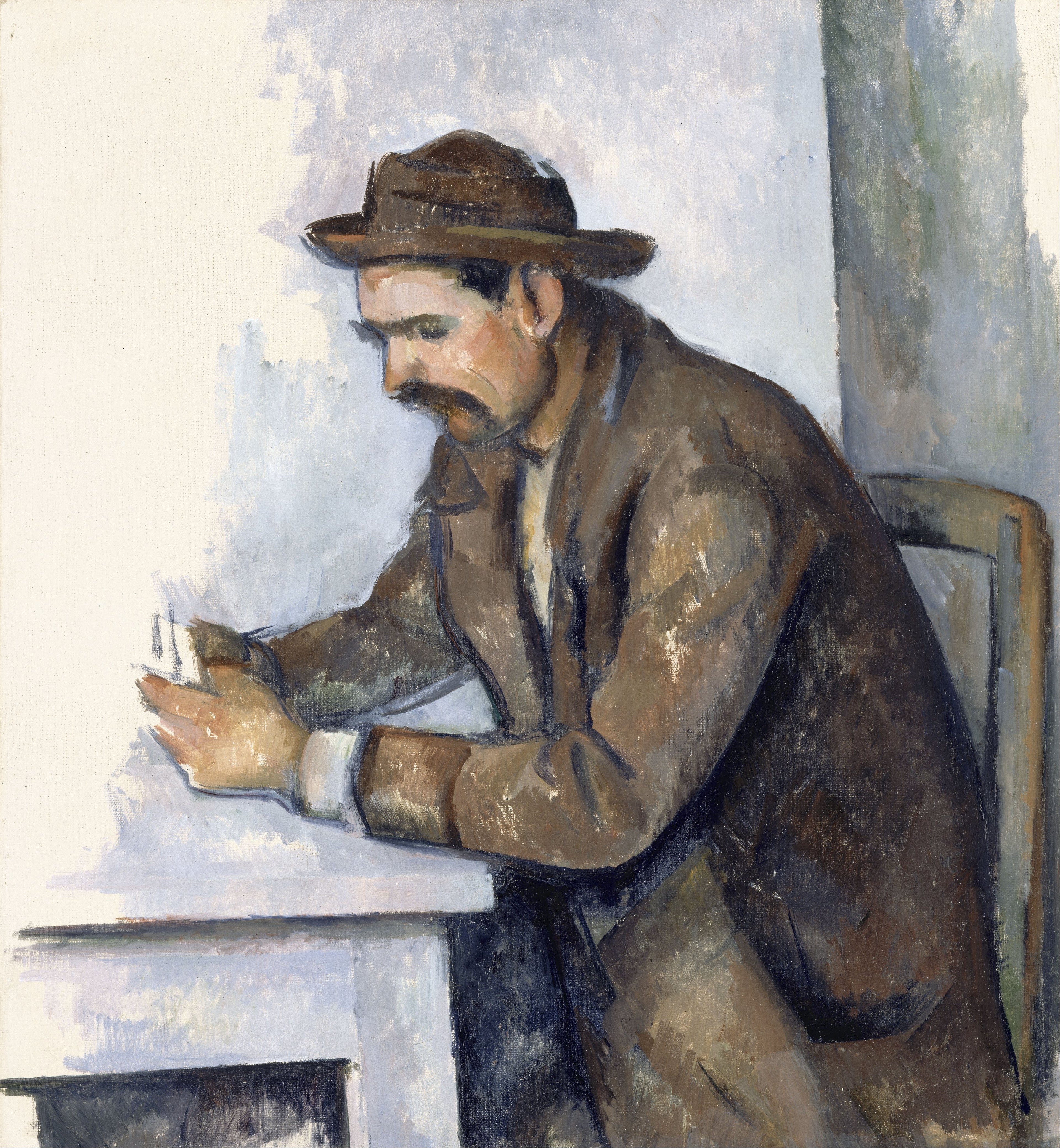 Reproduction du tableau « Le joueur de cartes - Paul Cézanne » par Alpha Reproduction en peinture à l’huile