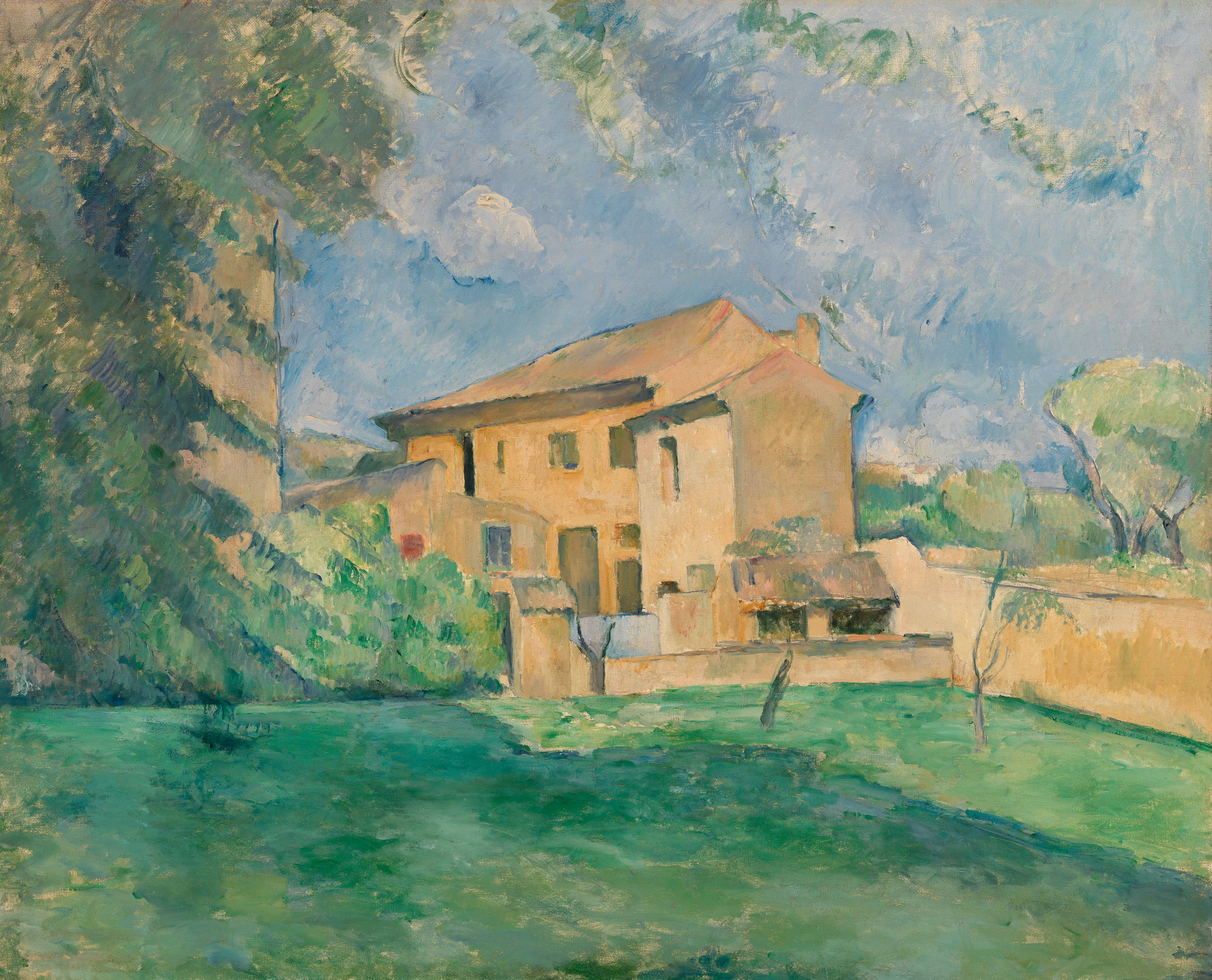 Reproduction du tableau « La Ferme au Jas de Bouffan - Paul Cézanne » par Alpha Reproduction en peinture à l’huile