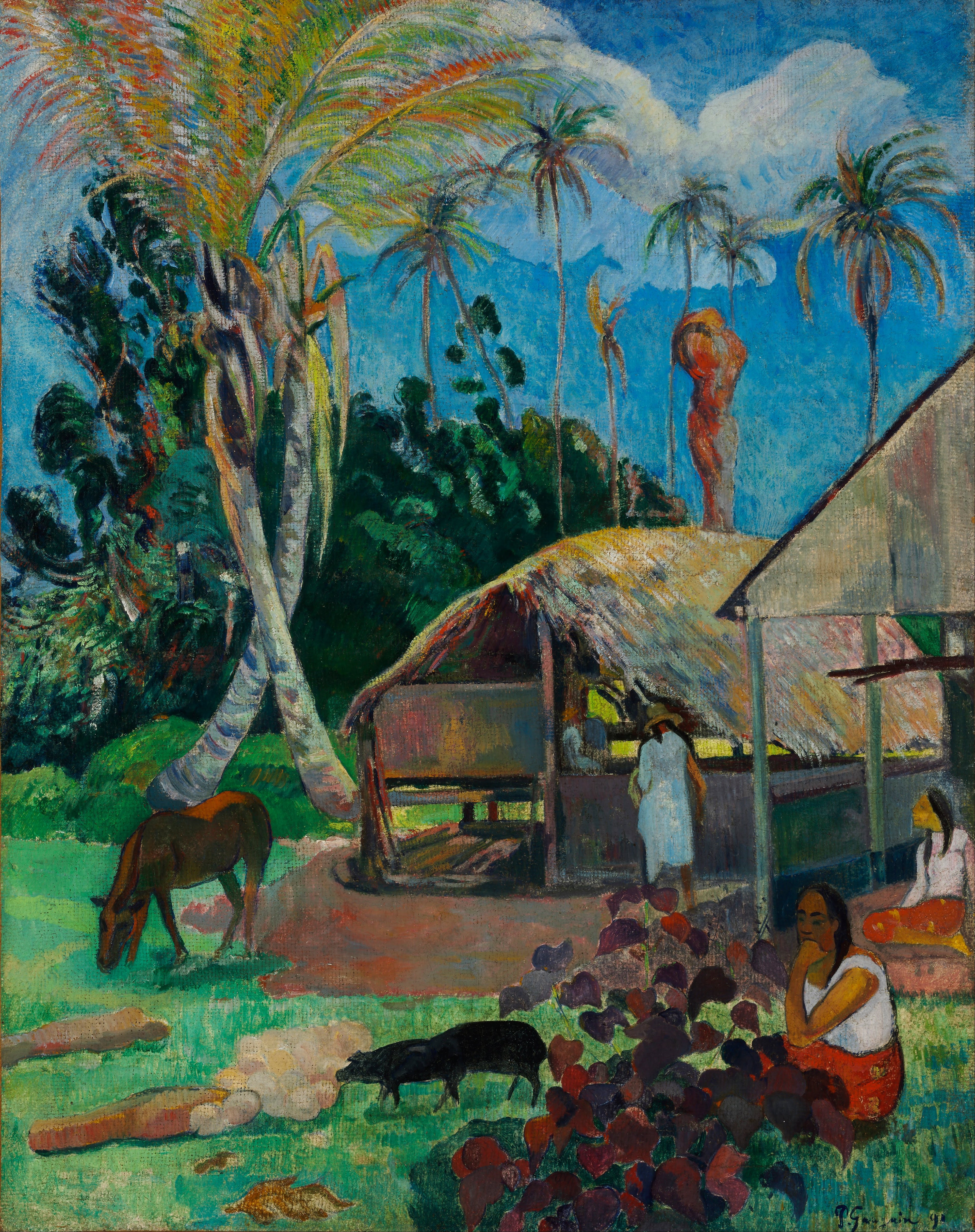 Reproduction du tableau « Les Pourceaux noirs - Paul Gauguin » par Alpha Reproduction en peinture à l’huile