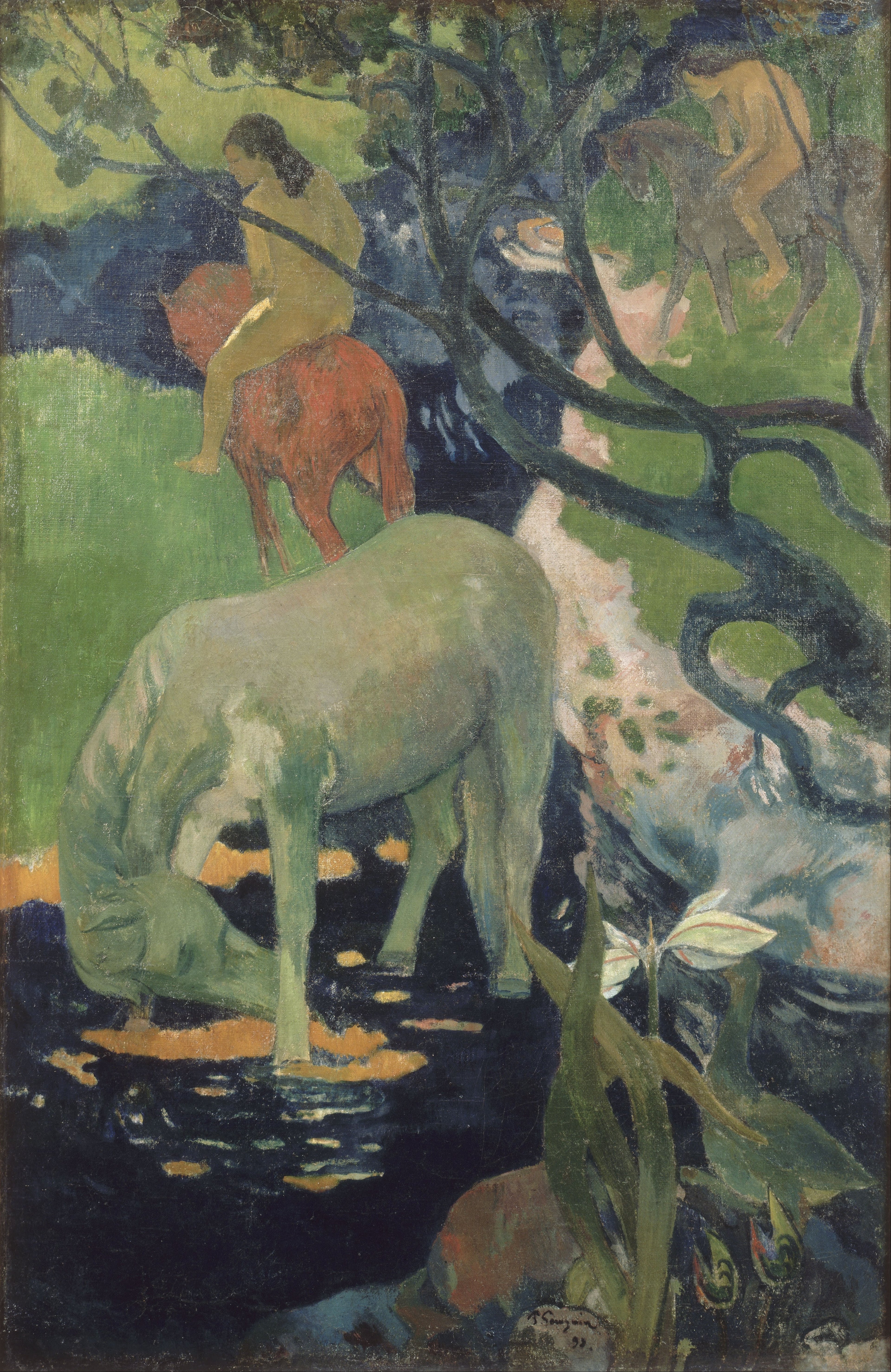Reproduction du tableau « Le Cheval blanc - Paul Gauguin » par Alpha Reproduction en peinture à l’huile