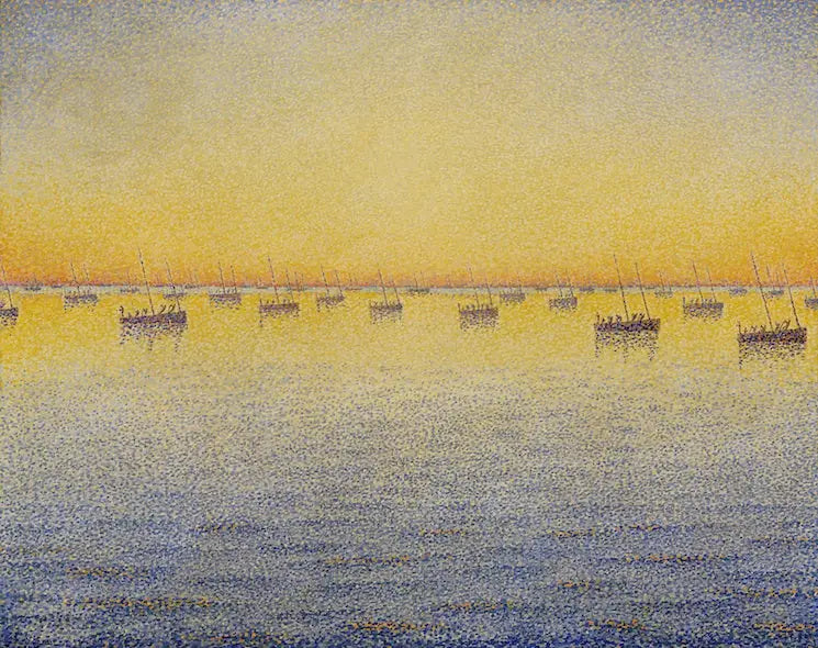 Soleil couchant, pêche à la sardine, Concarneau - Paul Signac