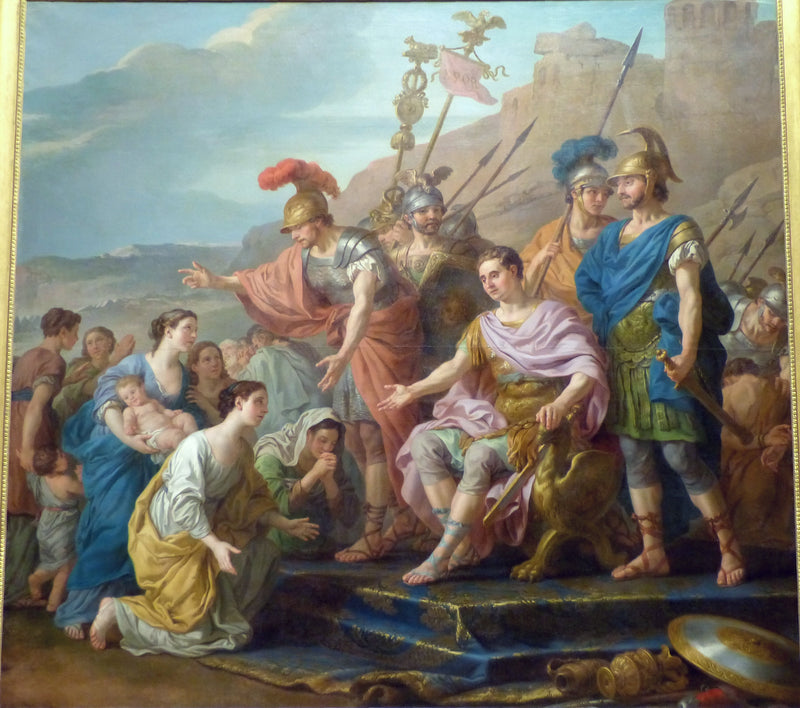 La famille de Coriolan venant le fléchir et le détourner d'assiéger Rome - Joseph-Marie Vien