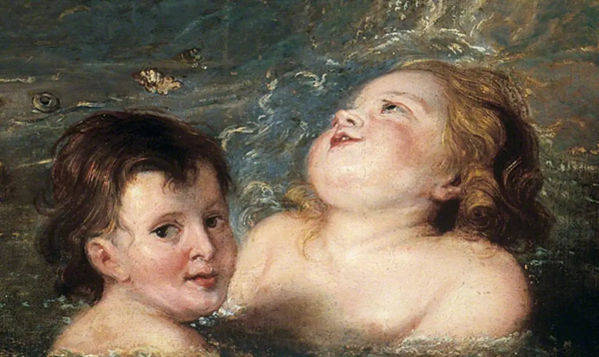 Têtes de deux enfants se baignant dans la mer - Peter Paul Rubens - Alpha Reproduction