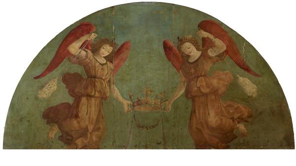 Deux anges encenseurs tenant une couronne - Piero di Cosimo