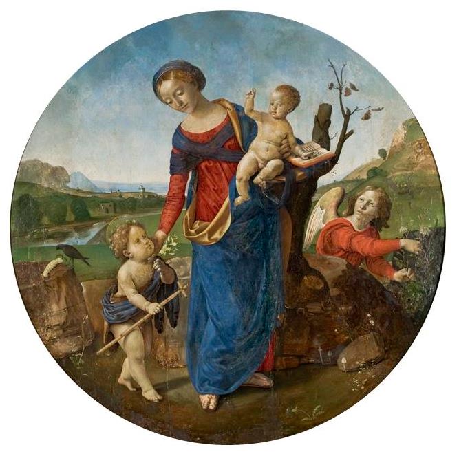 La Vierge à l'Enfant avec le jeune saint Jean-Baptiste et un ange - Piero di Cosimo